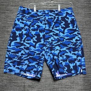 Kinona Shorts Women's Size L Blue Camo Golf Athletic Tailored and Trim UPF 50